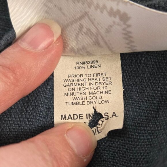 Vintage Lucky & Izzy M/L Linen Long Sleeve Dress Hand Painted Wearable Art Boho - Picture 10 of 10